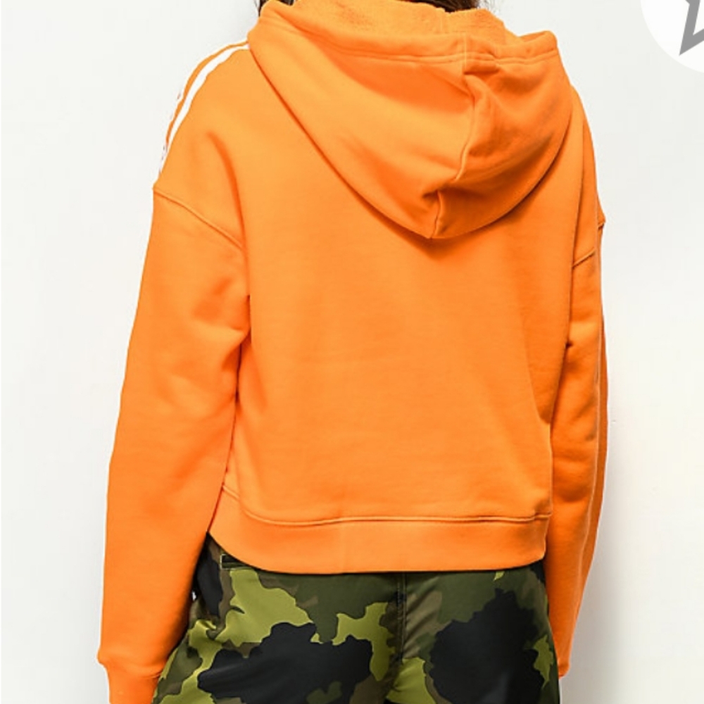 TRADED! Adidas 3 Stripe Crop Orange Hoodie - Picture 3 of 7